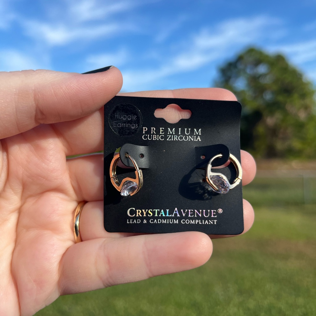Crystal Avenue Gold And Silver Cubic Zirconia Earrings